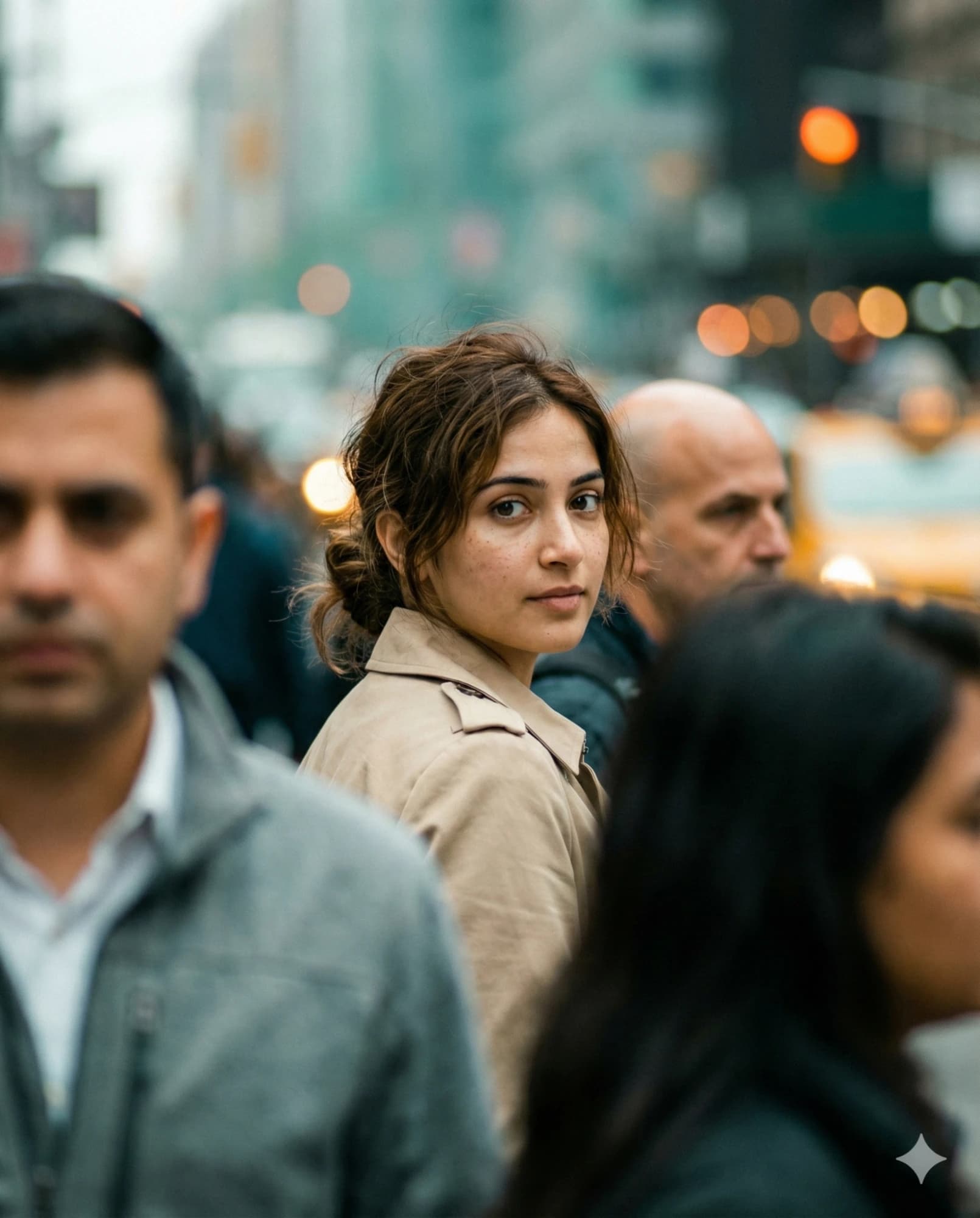 Quiet City Gaze - Female Street Portrait